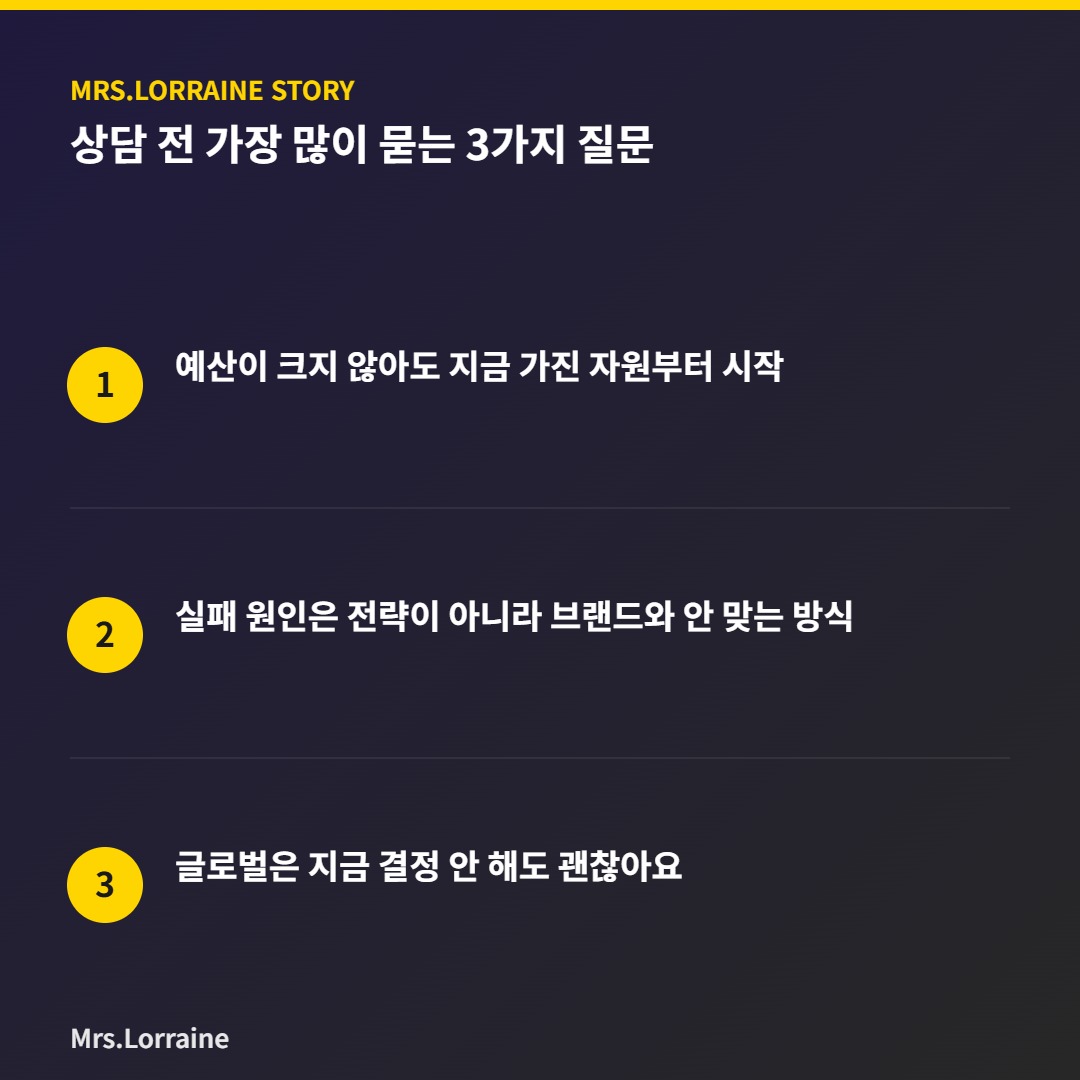 상담 전 가장 많이 묻는 3가지 질문 요약 인포그래픽