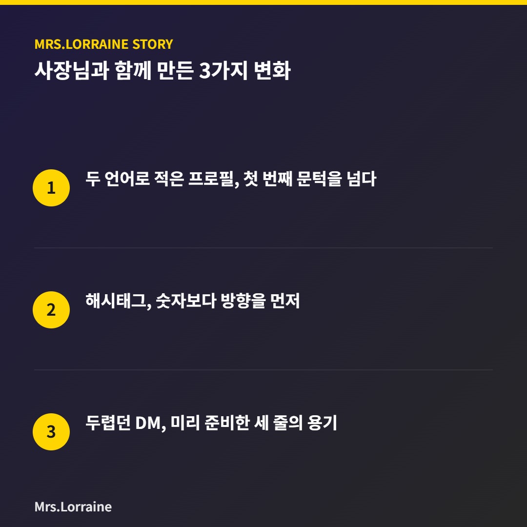 인스타그램 계정 하나 없어 막막했던 사장님, 미세스로렌과 함께 만든 3가지 변화 2 인스타그램 계정 하나 없어 막막했던 사장님, 미세스로렌과 함께 만든 3가지 변화 - 인포그래픽
